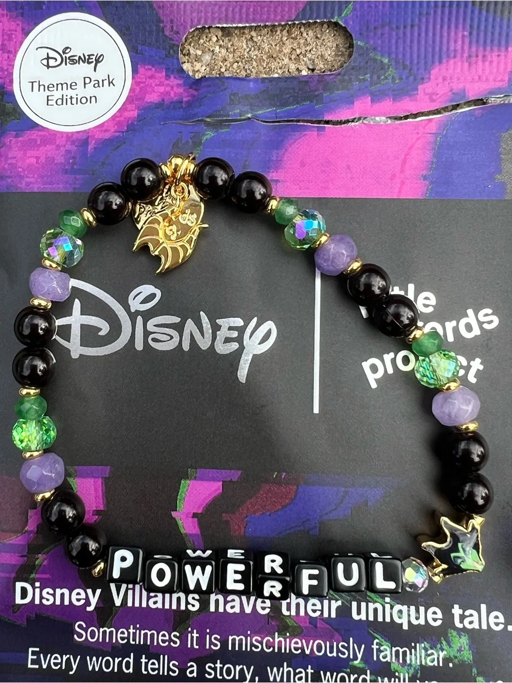 2026 Disney Parks Little Words Project Villains Maleficent Mystery LE Bracelet